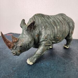 VTG ERTL Wilk Africa Safari Wildlife Rhinocerous Rhino Large Figurine Toy